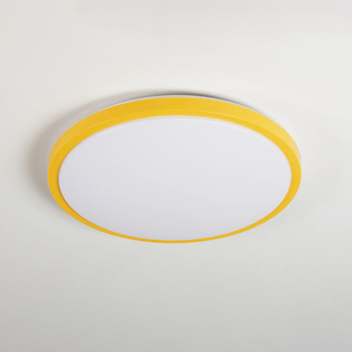 Acrylic Round Shade Flush Mount Llight Modern Nordic Macarons Style1 Head Flush Mount