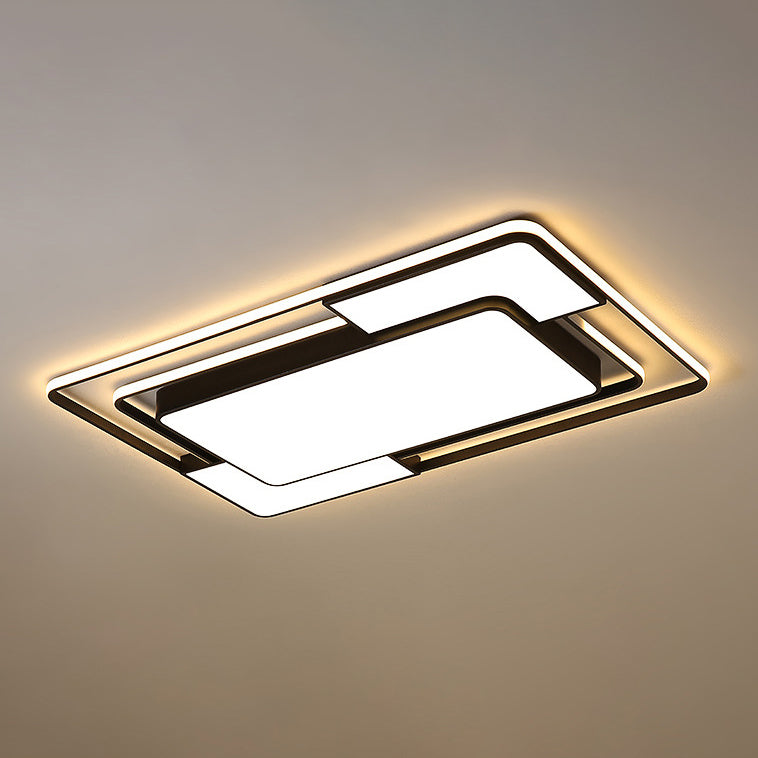 Geometrische zwarte led-inbouwarmatuur acryl moderne stijl 1-lichts inbouwlamp