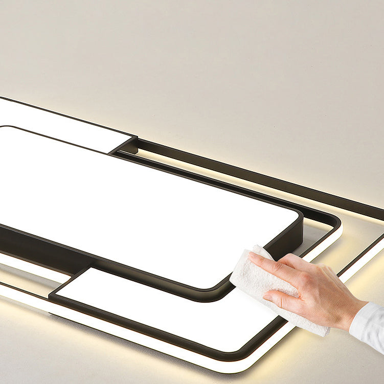 Geometrische zwarte led-inbouwarmatuur acryl moderne stijl 1-lichts inbouwlamp
