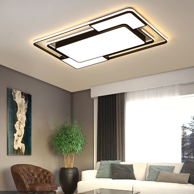 Geometrische zwarte led-inbouwarmatuur acryl moderne stijl 1-lichts inbouwlamp