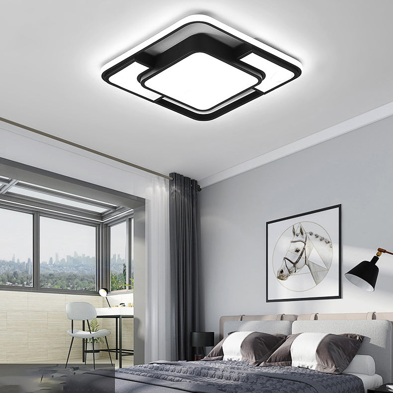 Geometrische zwarte led-inbouwarmatuur acryl moderne stijl 1-lichts inbouwlamp