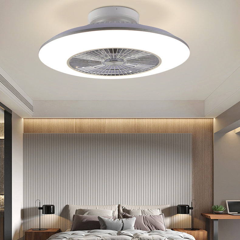 Acryl weiße LED -Deckenelement in der modernen Einfachheit Eisenkreisende Deckenventilator für Schlafzimmer