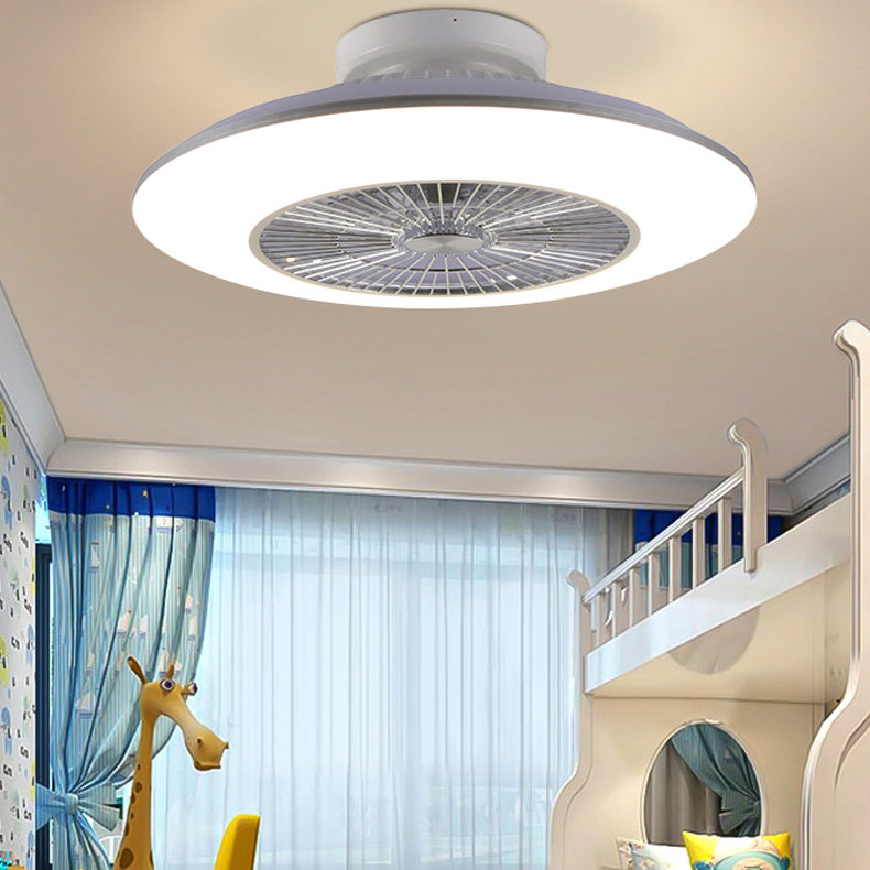 Acryl weiße LED -Deckenelement in der modernen Einfachheit Eisenkreisende Deckenventilator für Schlafzimmer