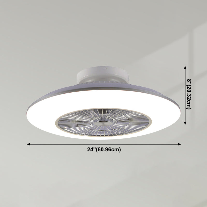 Acryl weiße LED -Deckenelement in der modernen Einfachheit Eisenkreisende Deckenventilator für Schlafzimmer