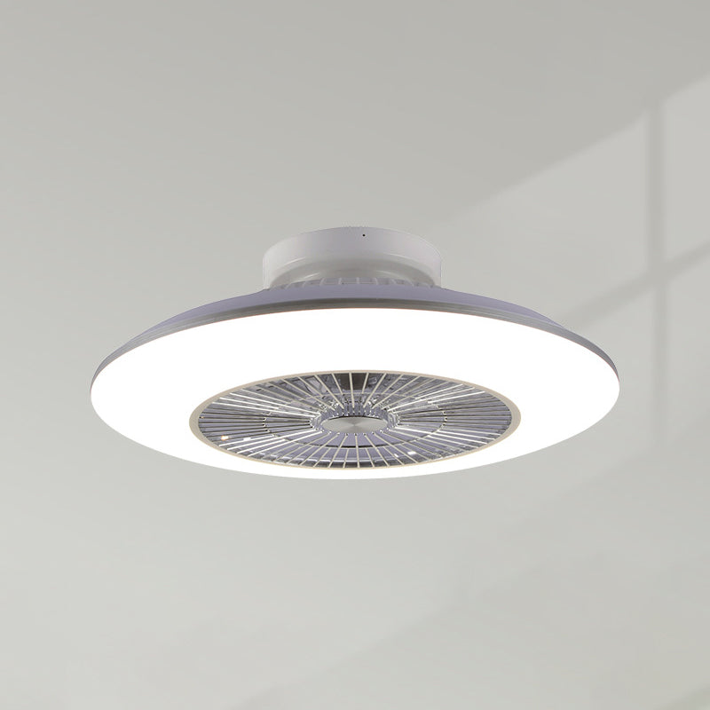 Acryl weiße LED -Deckenelement in der modernen Einfachheit Eisenkreisende Deckenventilator für Schlafzimmer