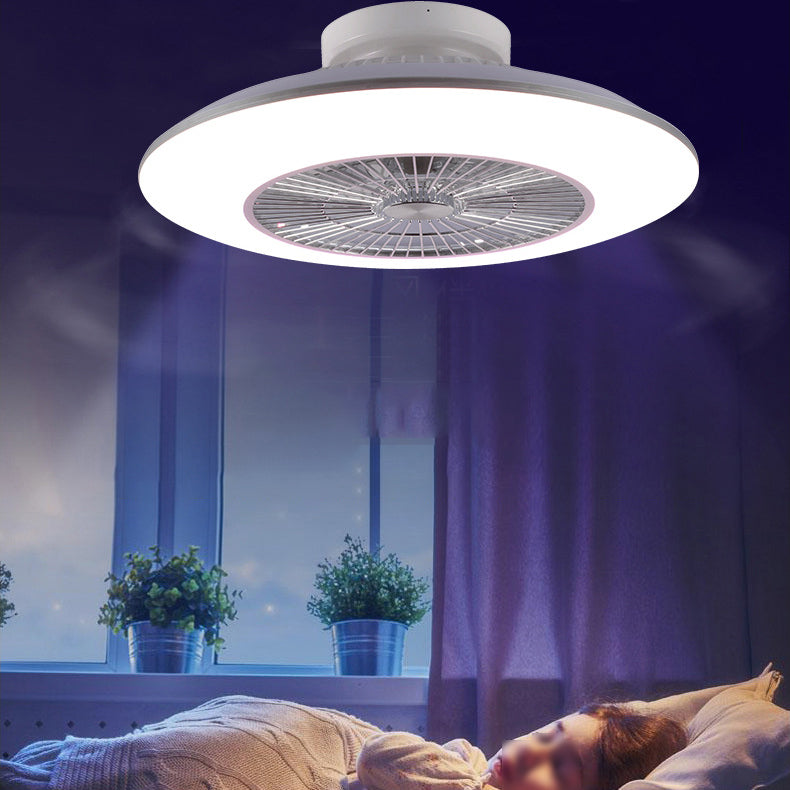 Acryl weiße LED -Deckenelement in der modernen Einfachheit Eisenkreisende Deckenventilator für Schlafzimmer