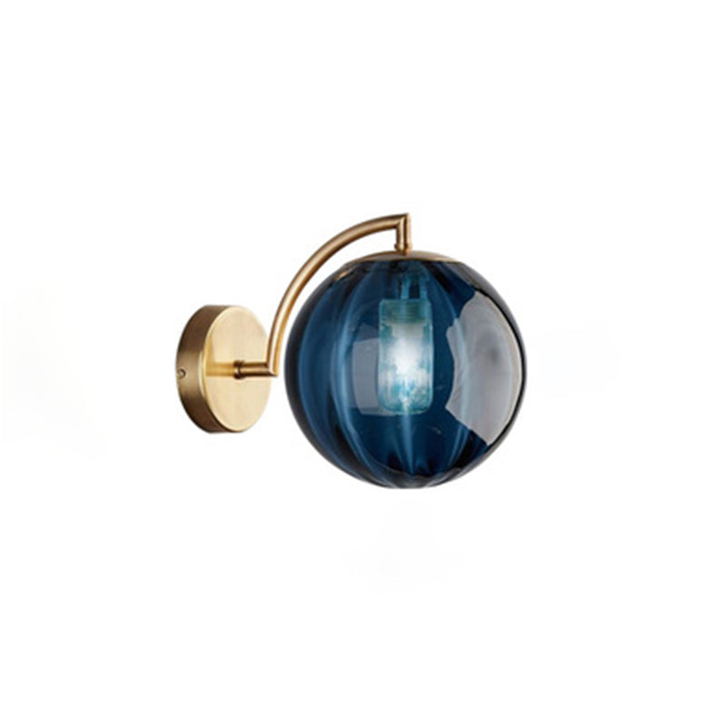 Glass Globe Wall Light in Modern Creative Style Wrought Iron Wall Lamp for Bedroom
