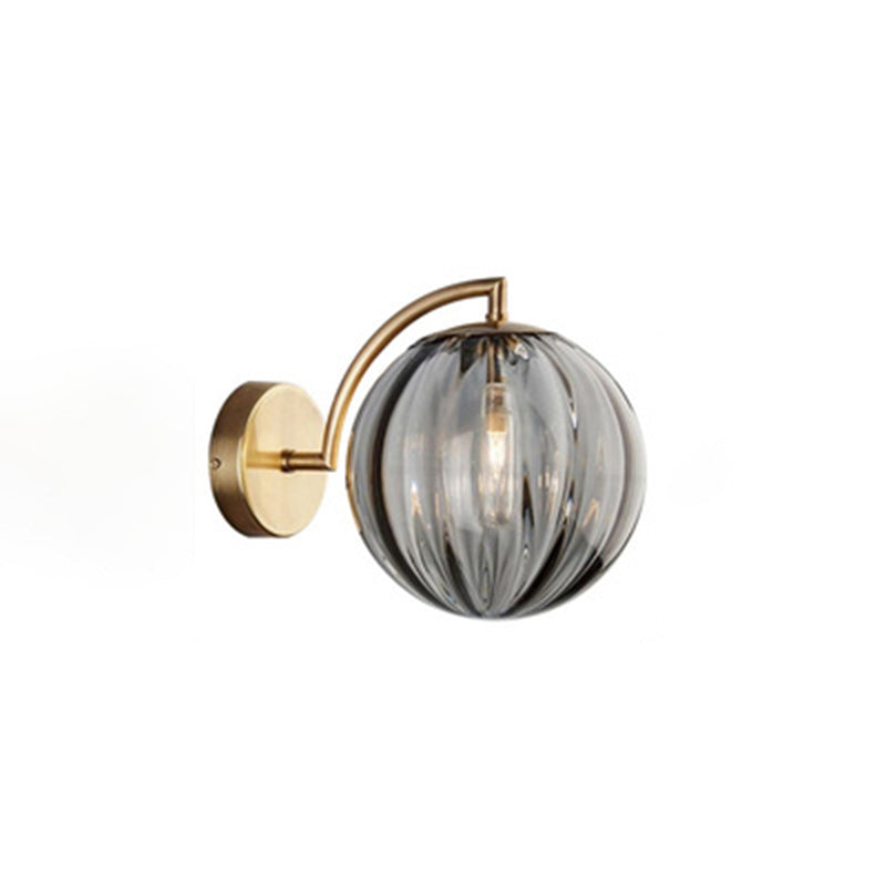 Glass Globe Wall Light in Modern Creative Style Wrought Iron Wall Lamp for Bedroom