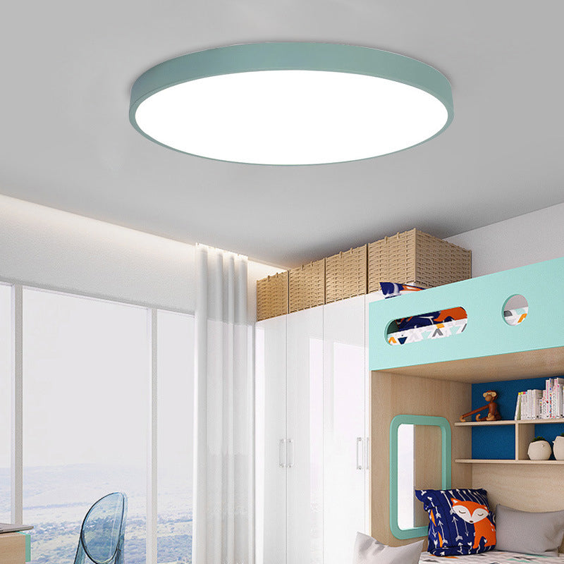 Round Shade Metal Flush Mount Llight Nordic Macarons Style 1 Head Flush Mount