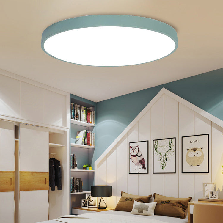 Round Shade Metal Flush Mount Llight Nordic Macarons Style 1 Head Flush Mount