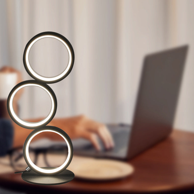 Lámparas de mesita de noche circular lámparas de mesa modernas 3 lámparas de mesa de luz ligeras