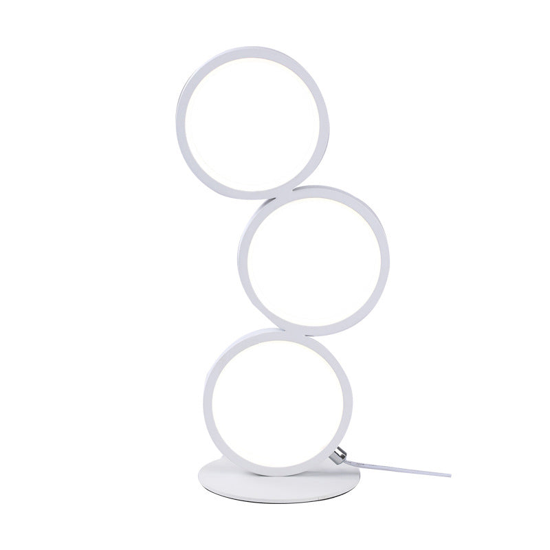 Lámparas de mesita de noche circular lámparas de mesa modernas 3 lámparas de mesa de luz ligeras