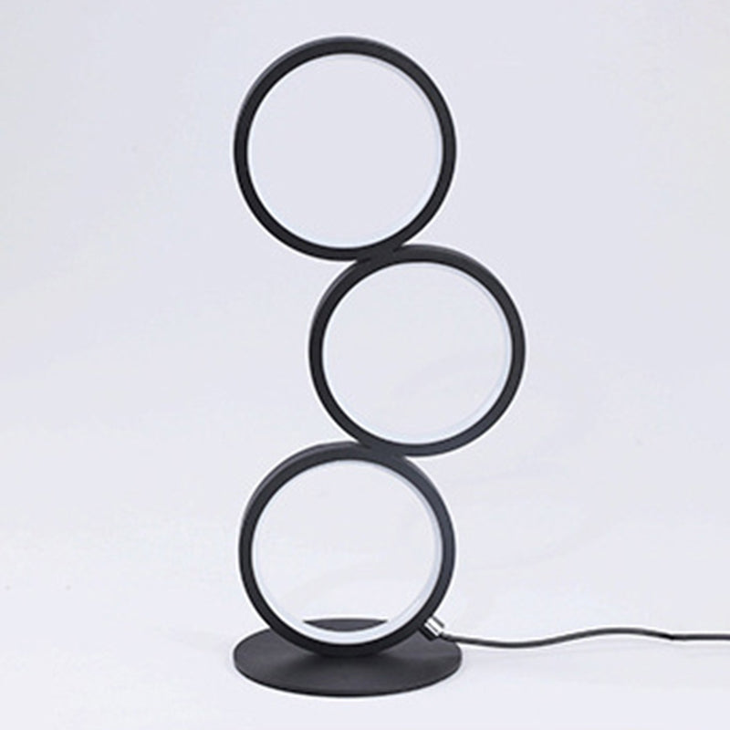 Lámparas de mesita de noche circular lámparas de mesa modernas 3 lámparas de mesa de luz ligeras