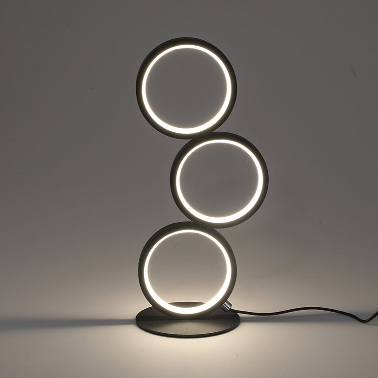 Lámparas de mesita de noche circular lámparas de mesa modernas 3 lámparas de mesa de luz ligeras