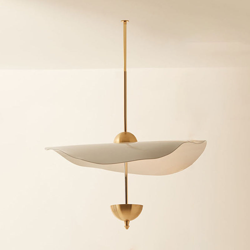 2-stufige minimalistische hängende hängende, metallhängere Lampe mit Acrylkrümmungsscheibe