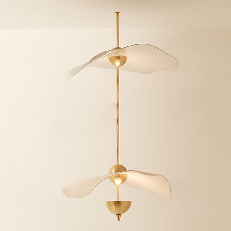 2-stufige minimalistische hängende hängende, metallhängere Lampe mit Acrylkrümmungsscheibe