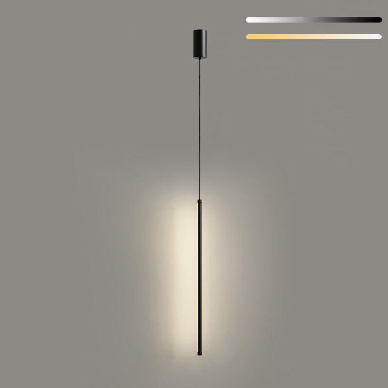 Minimalistische lineare Anhängerbeleuchtung, Acryl -LED hängen Licht in Schwarz