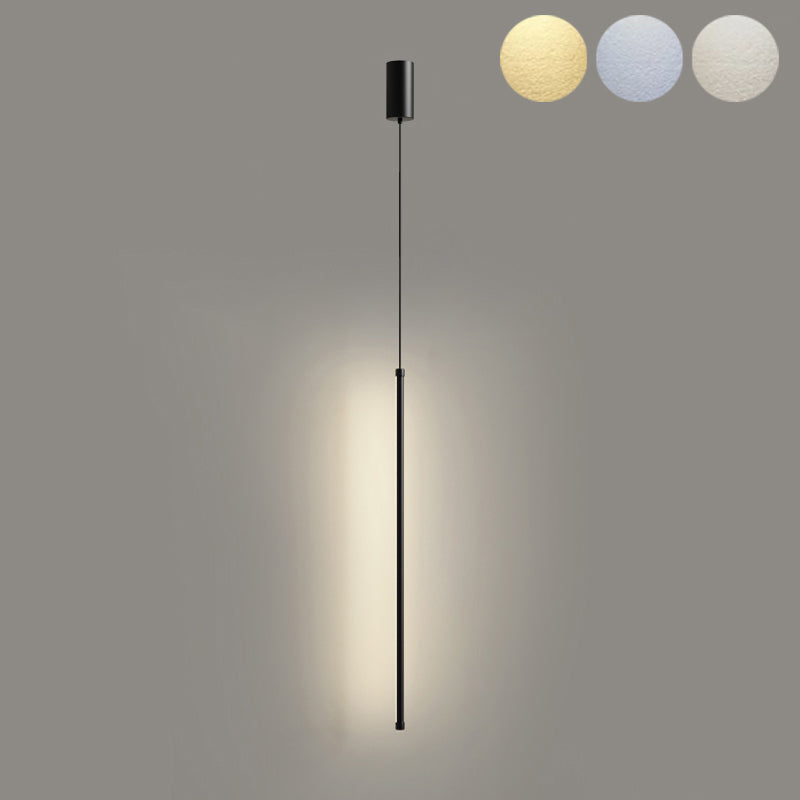 Minimalistische lineare Anhängerbeleuchtung, Acryl -LED hängen Licht in Schwarz