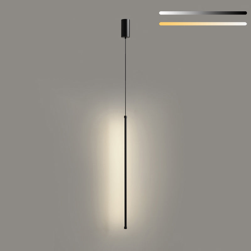 Minimalistische lineare Anhängerbeleuchtung, Acryl -LED hängen Licht in Schwarz