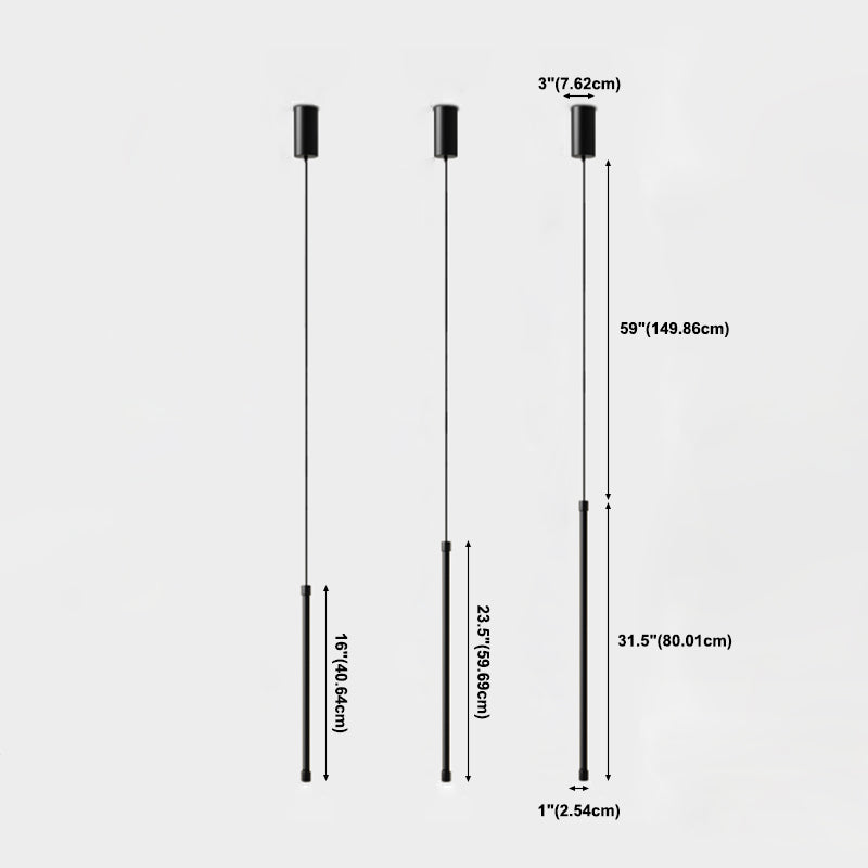 Minimalistische lineare Anhängerbeleuchtung, Acryl -LED hängen Licht in Schwarz