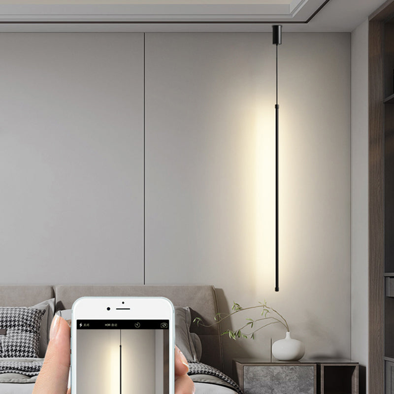 Minimalistische lineare Anhängerbeleuchtung, Acryl -LED hängen Licht in Schwarz