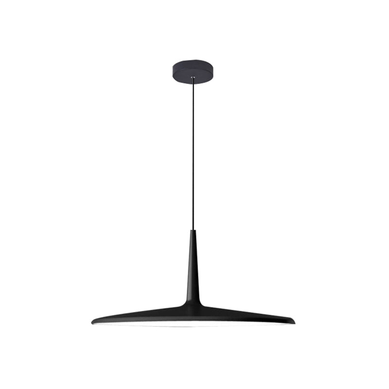 Luz de colgante de metal minimalista, sombra plana de 1 luces LED LEDLING para la mesa
