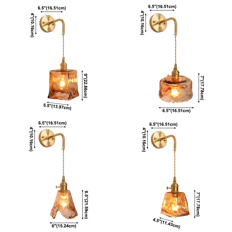 Binnen 1-Bulb Down Light Wall SCONCE LICHTING INDUSTRIËLE BRUIN GLAS SCONCE LICT BEMIDING