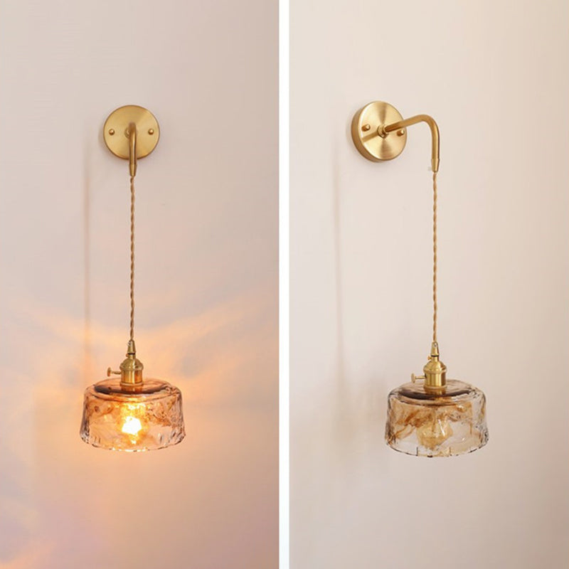 Binnen 1-Bulb Down Light Wall SCONCE LICHTING INDUSTRIËLE BRUIN GLAS SCONCE LICT BEMIDING