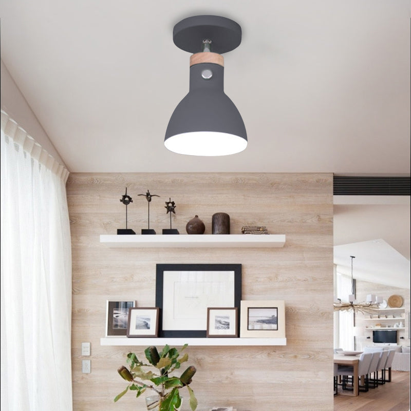 1-Light Cylinder Flush Mount Ceiling Light Fixtures Modern Metal Flush Light