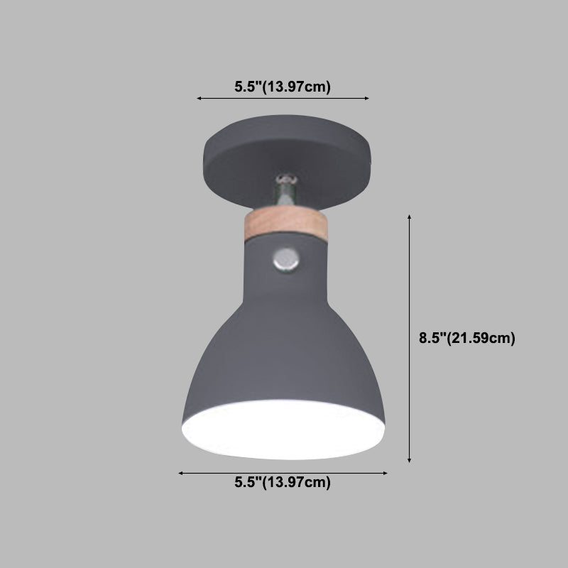 1-Light Cylinder Flush Mount Ceiling Light Fixtures Modern Metal Flush Light