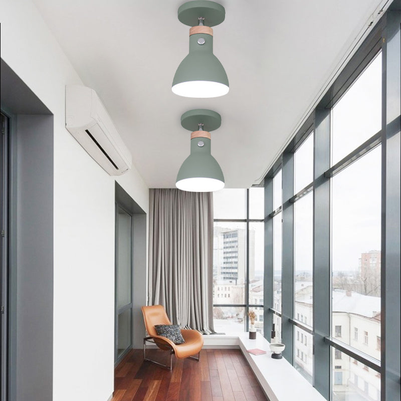 1-Light Cylinder Flush Mount Ceiling Light Fixtures Modern Metal Flush Light