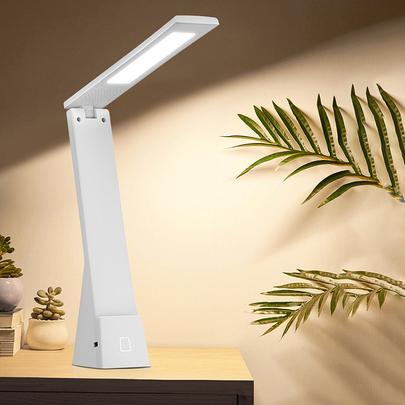 USB Table Lamp with Touch Control, Task Plastic Folding Table Light for Bedroom