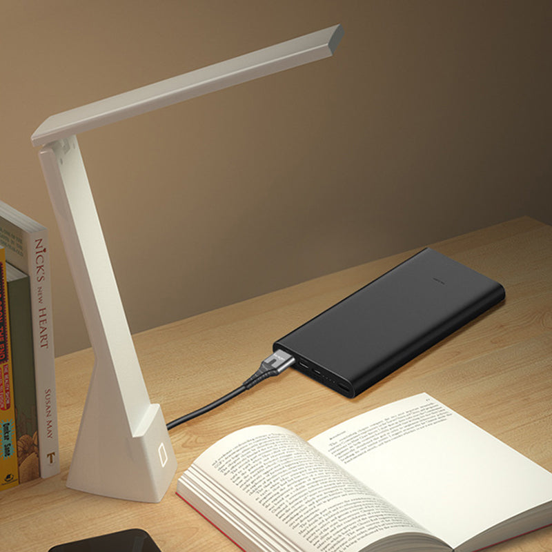 USB Table Lamp with Touch Control, Task Plastic Folding Table Light for Bedroom