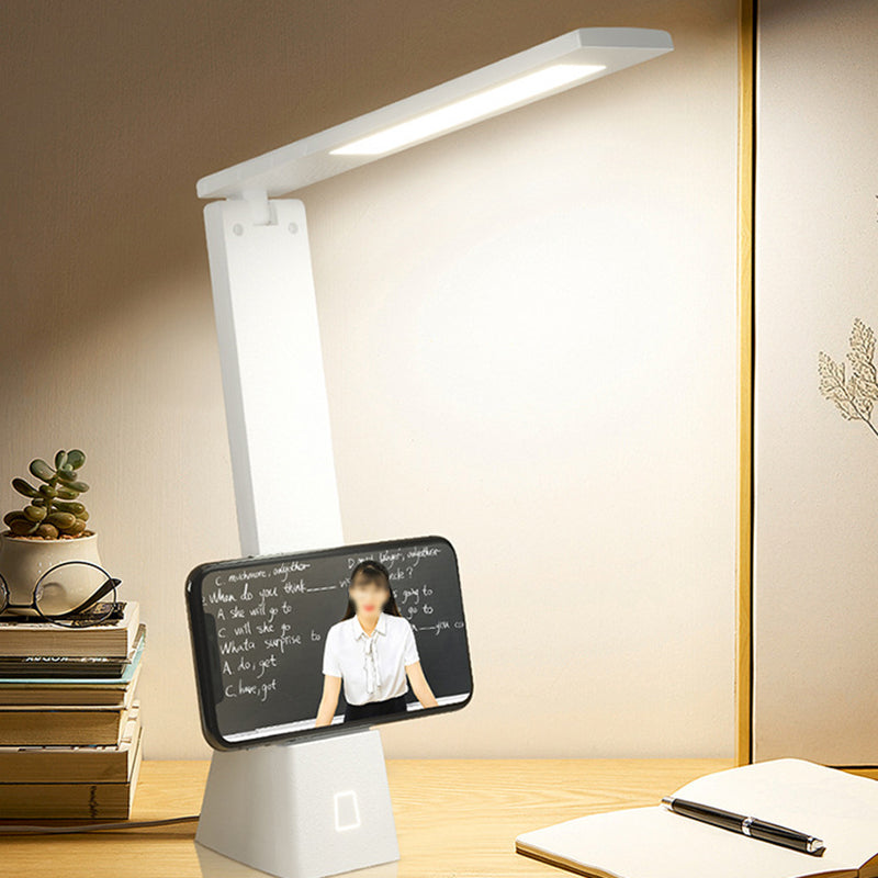 USB Table Lamp with Touch Control, Task Plastic Folding Table Light for Bedroom