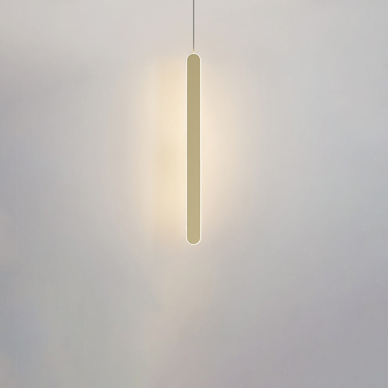 Minimalistische lineare Anhängerbeleuchtung, Acrylschatten um Metallstange hängen Licht