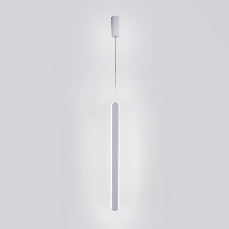 Minimalistische lineare Anhängerbeleuchtung, Acrylschatten um Metallstange hängen Licht