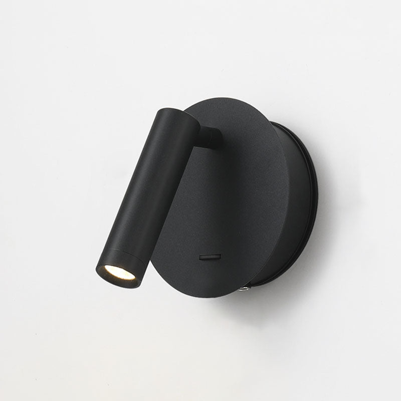 Pronzo della parete in metallo nero con interruttore a parete a parete a 1 lutto Luce montata per camera da letto