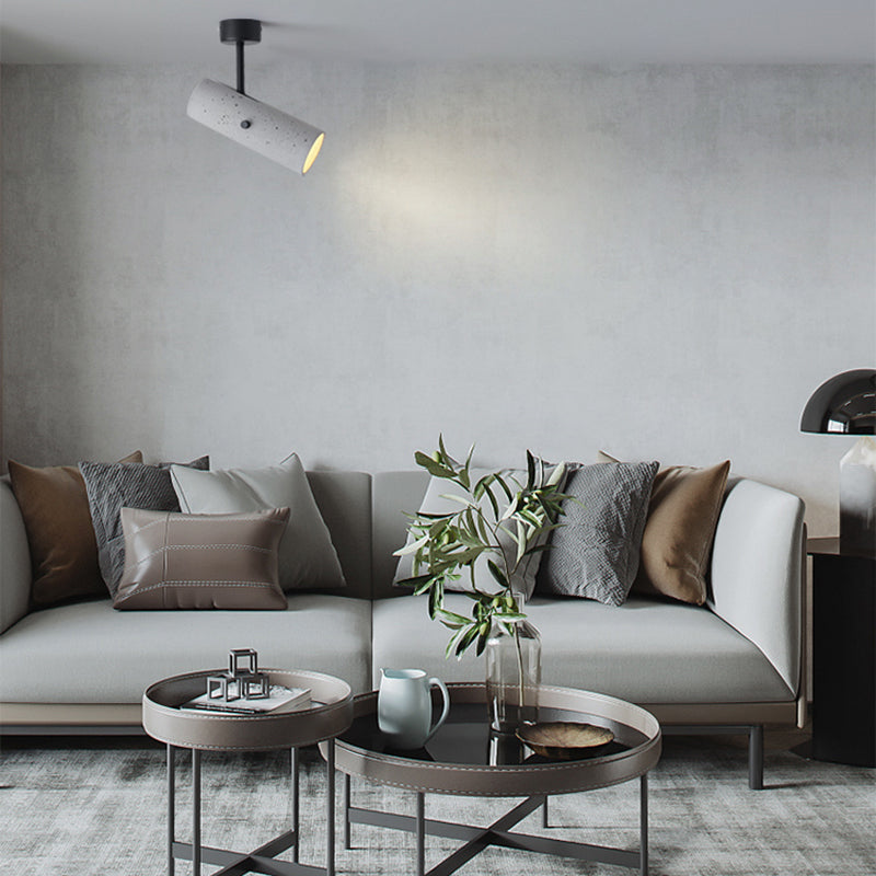 Luces de apliques de cilindro modernos Cemento Cemento de 1 luces de iluminación de pared para el baño