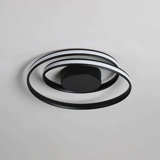 Swirl Wave Aluminum Semi Flush Light Fixtures Modern Style 1-Light Led Semi Flush Ceiling Lights