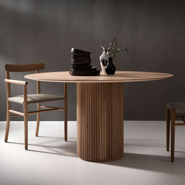 Table à manger en bois massif, ton marron, guéridon simple pour salle à manger