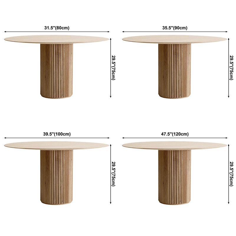 Table à manger en bois massif, ton marron, guéridon simple pour salle à manger