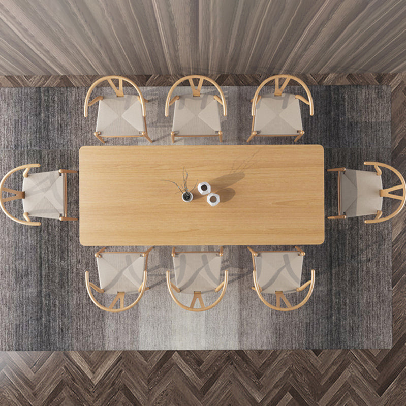 Pine Solid Wood Rectangle Dining Table Contemporary Kitchen Wood Table with Double Pedestal