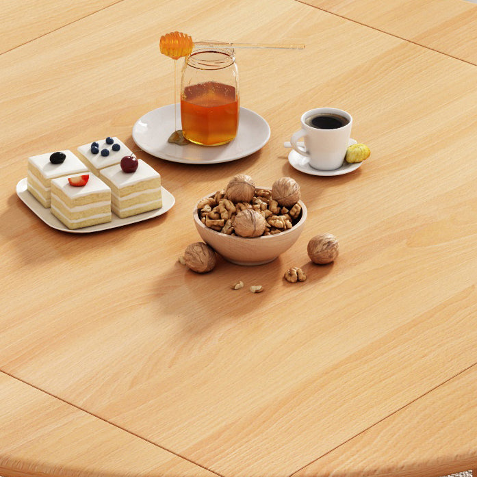 Moderne stijl massief houten eettafel bruine ronde drop-bladtafel met 4 poten voor thuis