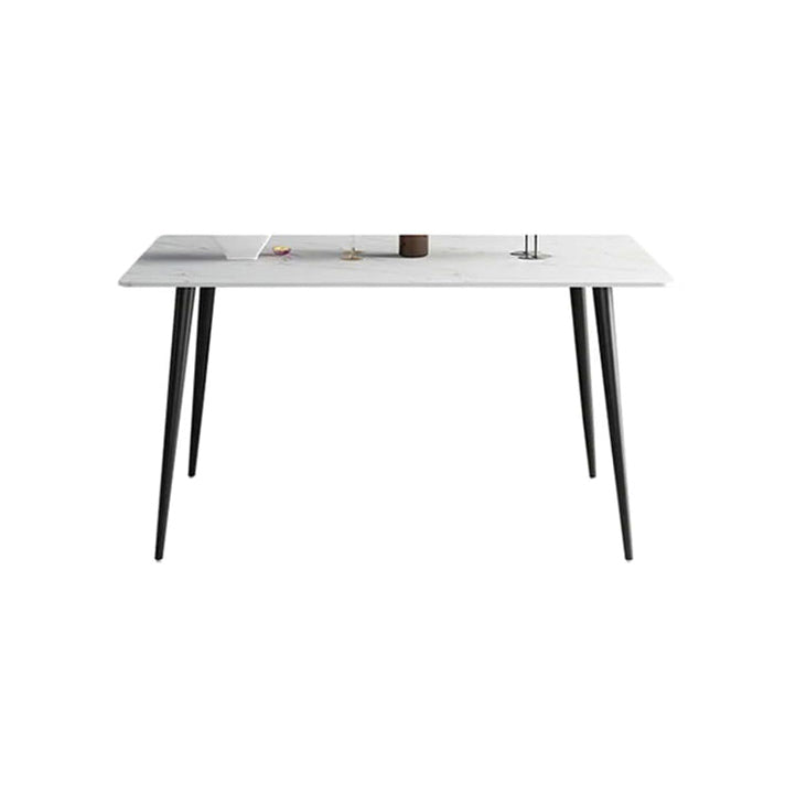 Metal Modern Rectangle Table Sintered Stone Table for Kitchen and Dining Room