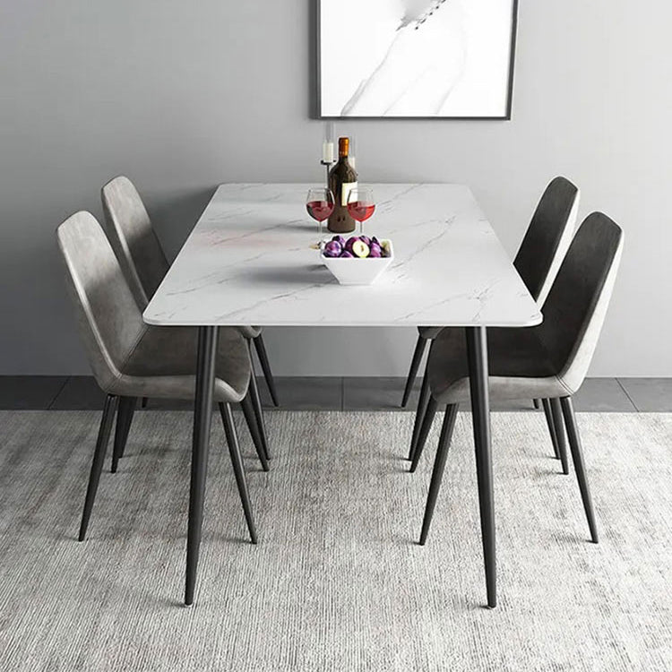 Metal Modern Rectangle Table Sintered Stone Table for Kitchen and Dining Room