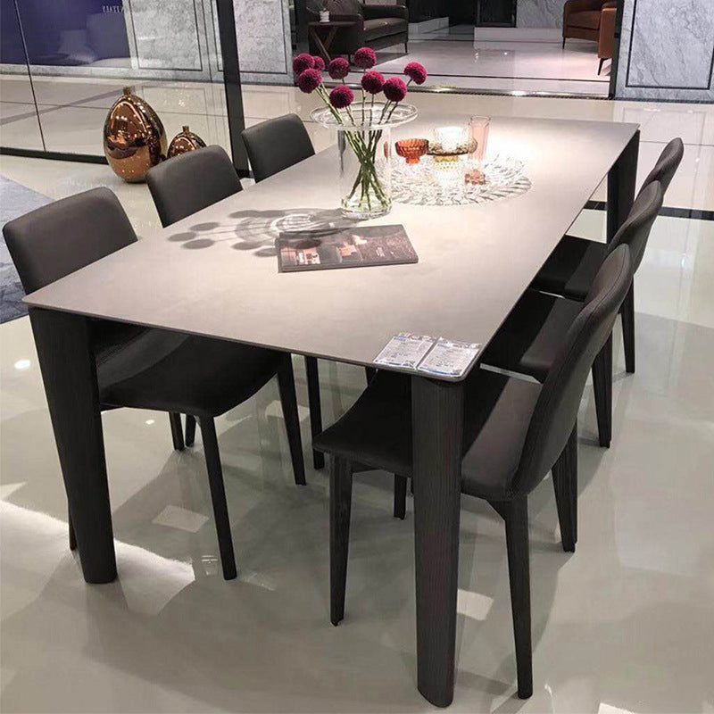Rectangle Dining Table Simple Dinner Room Simple Table with 4 Wood Legs Base