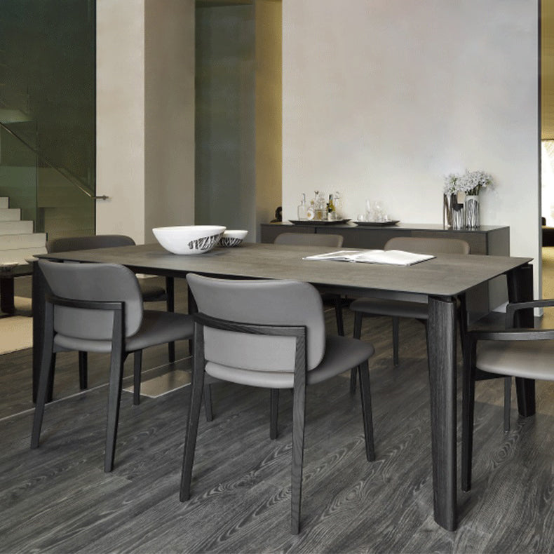 Rectangle Dining Table Simple Dinner Room Simple Table with 4 Wood Legs Base