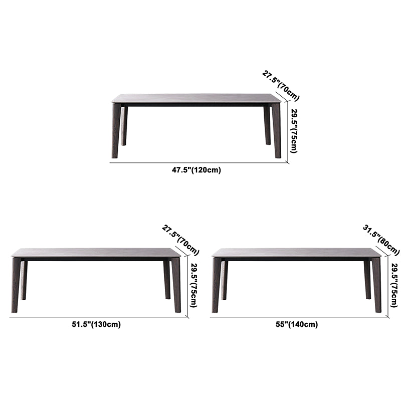 Rectangle Dining Table Simple Dinner Room Simple Table with 4 Wood Legs Base