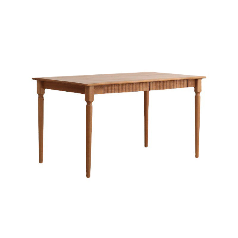 Table à manger rectangulaire moderne en bois massif de cerisier avec 4 pieds pour restaurant