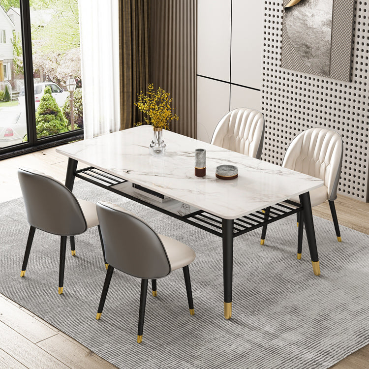 Table à manger standard en pierre pénible moderne Table à manger en forme de rectangle